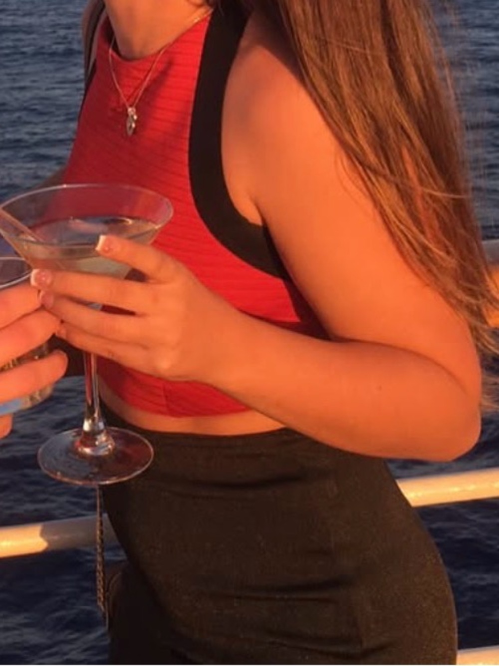 Forever 21 Red Crop Top with Black Straps